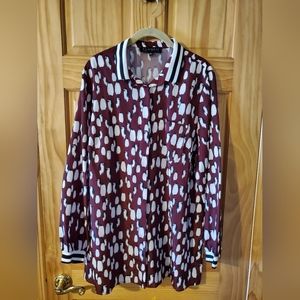 Eloquii Penguin Blouse in Red, Black,  and White - Size 16 - Perfect Condition!!